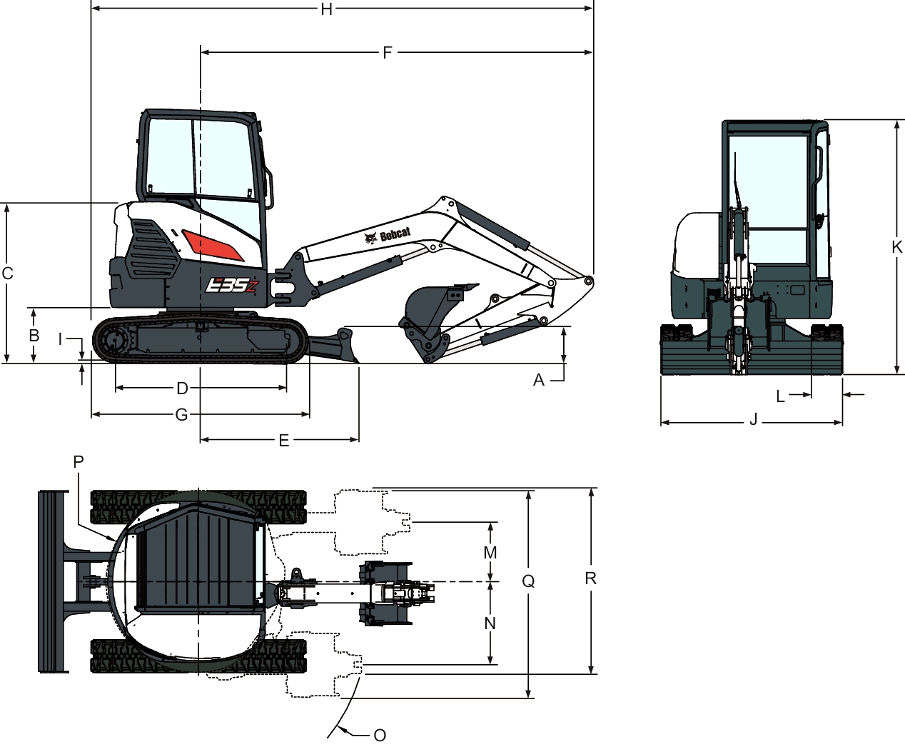 dimensioni e35z bobcat